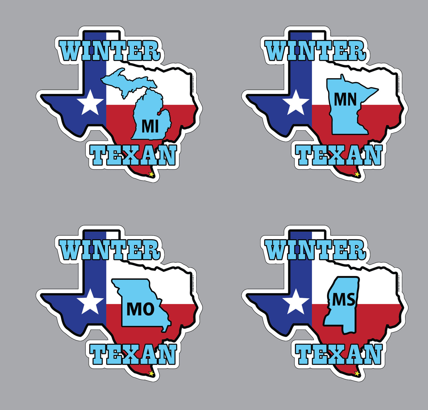 Winter Texan Decal - Select Your Home State