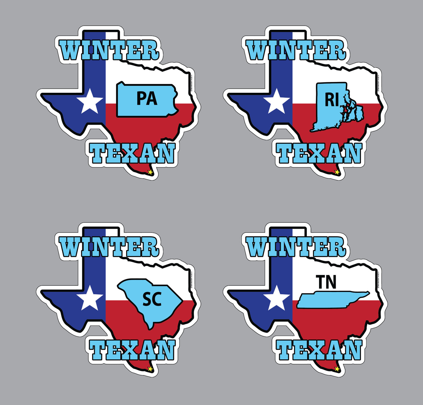 Winter Texan Decal - Select Your Home State