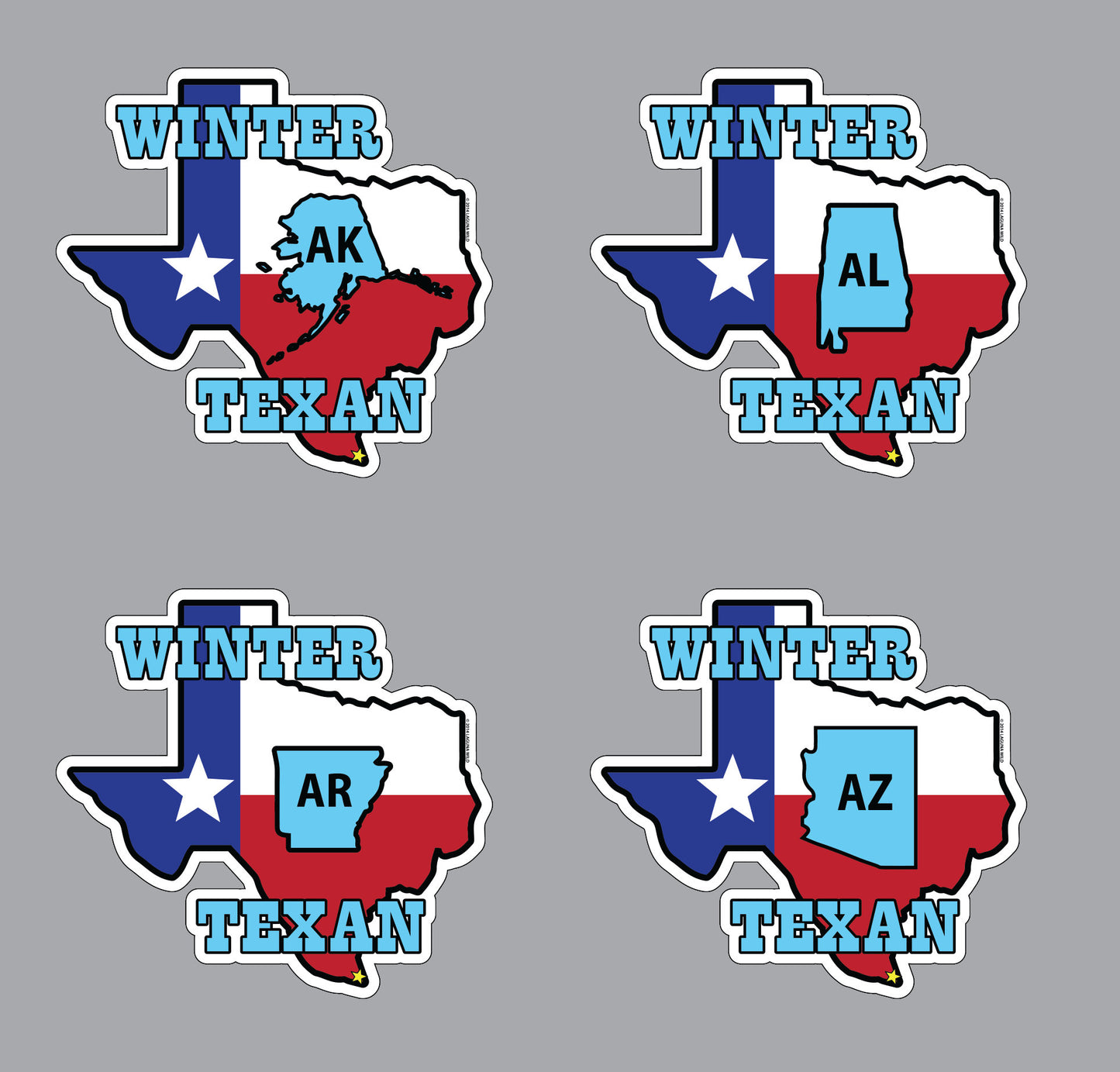 Winter Texan Decal - Select Your Home State