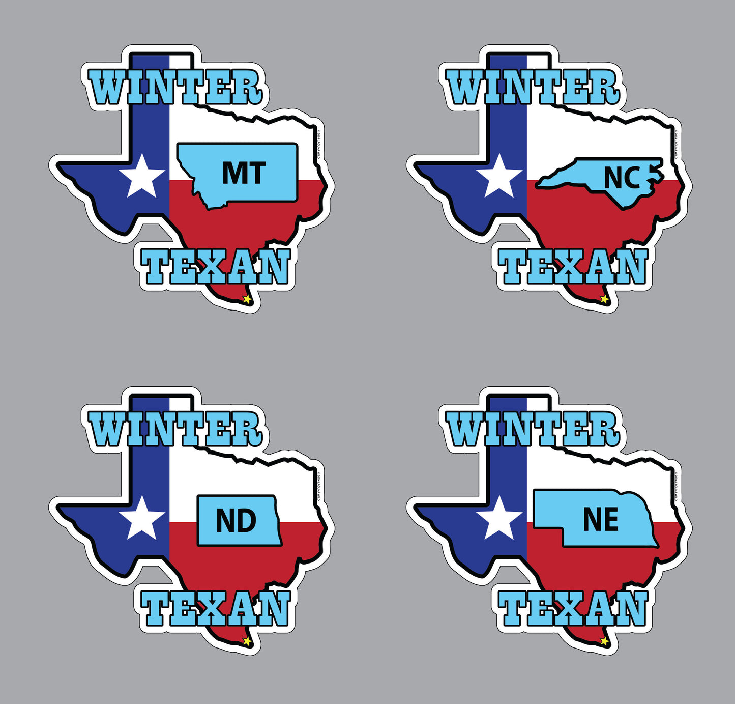 Winter Texan Decal - Select Your Home State