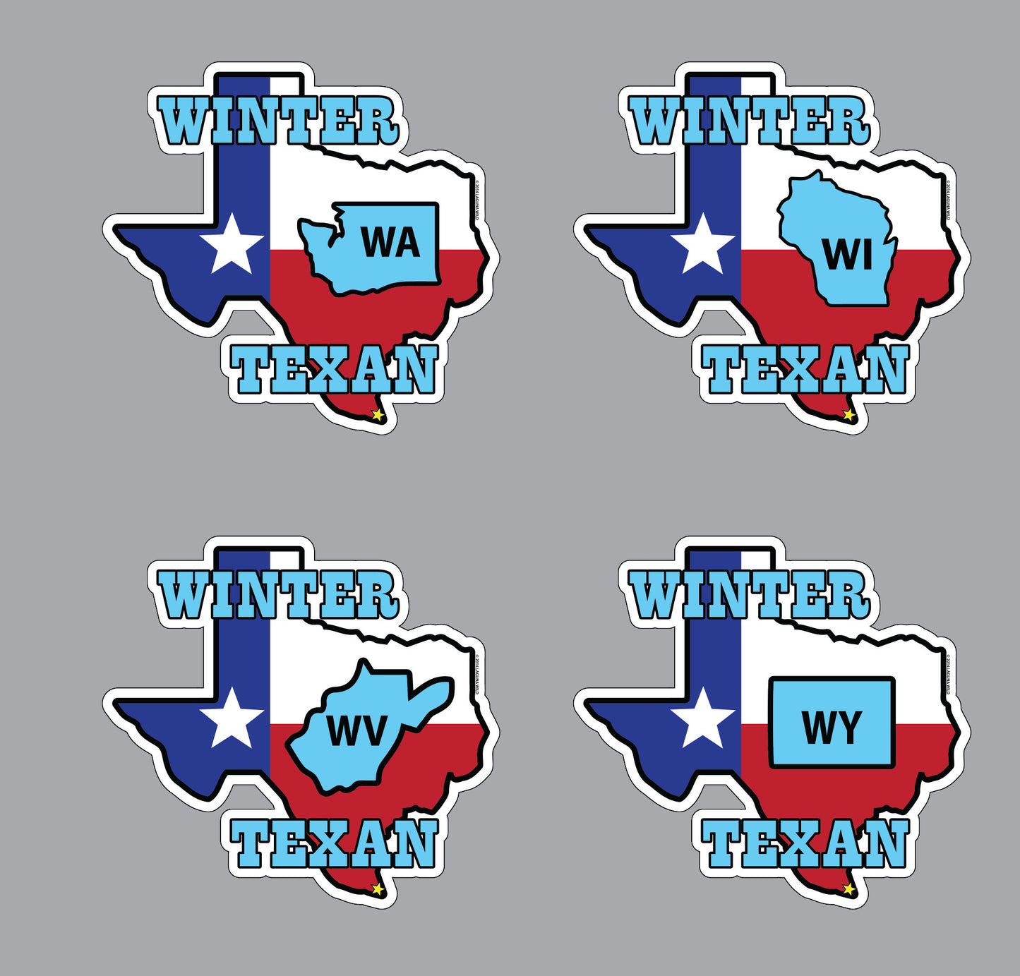 Winter Texan Decal - Select Your Home State