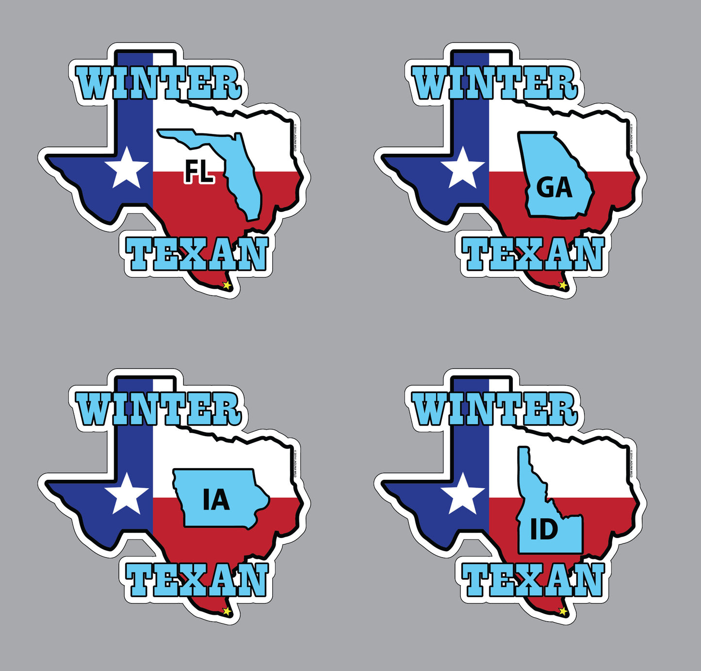 Winter Texan Decal - Select Your Home State