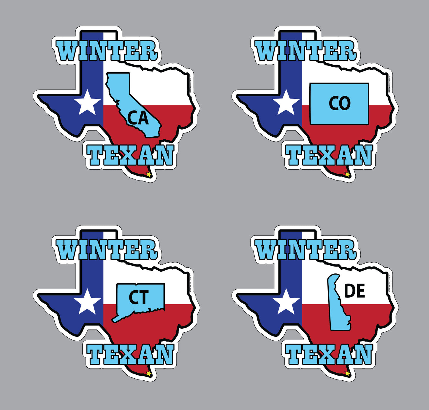 Winter Texan Decal - Select Your Home State