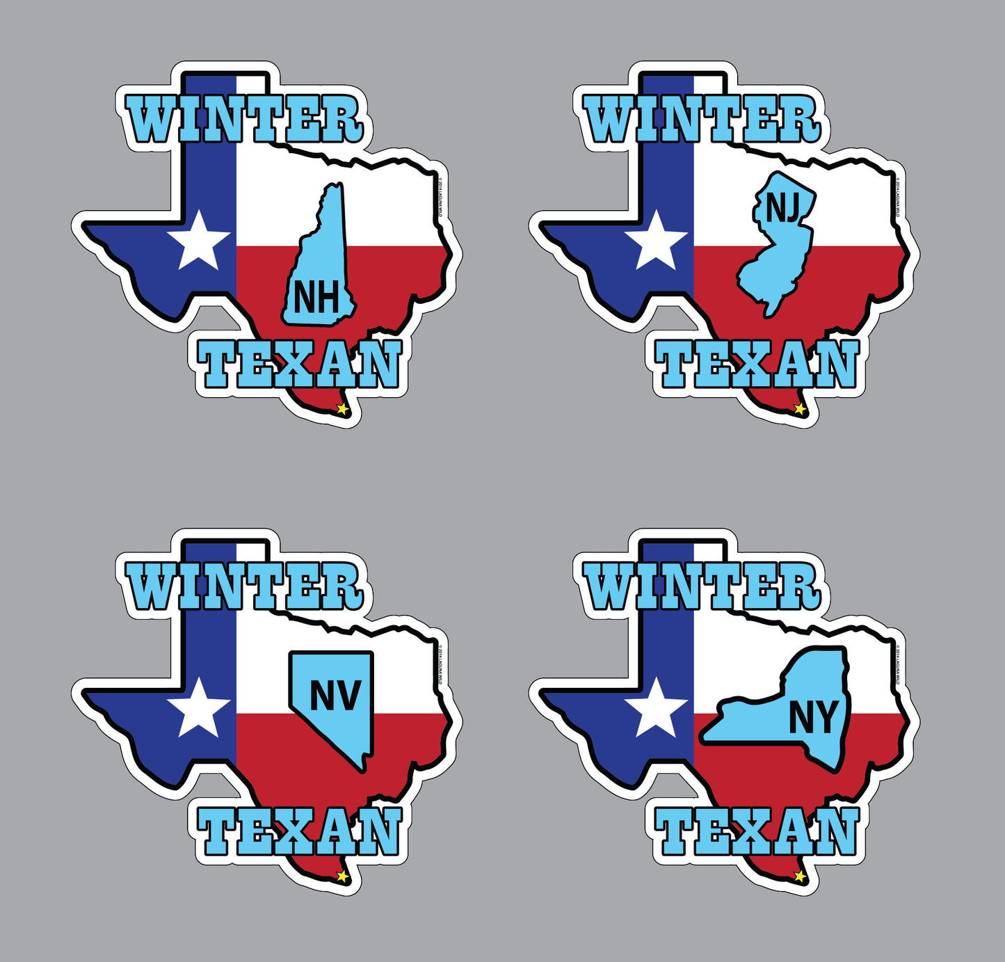 Winter Texan Decal - Select Your Home State